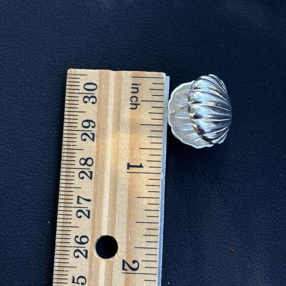 New Sterling Silver Scallop Shell Clip On Earrings Two-Piece 925 Hinged Design - Picture 9 of 11